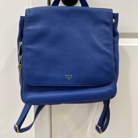 Fossil Navy Leather Mini Backpack - Picture 1 of 3